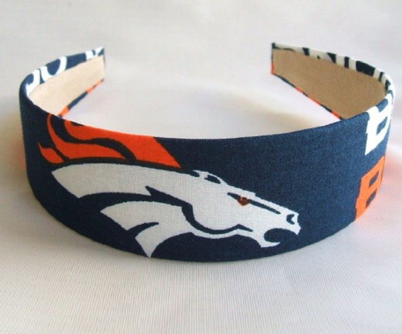 Headband Denver Broncos Teamnflfootballheadbands Fabric Etsy
