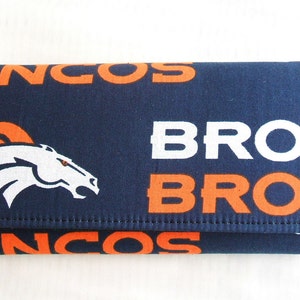 Cartera clutch de algodón de los Denver Broncos, hecha a mano, ideas de regalos para mujeres, niñas
