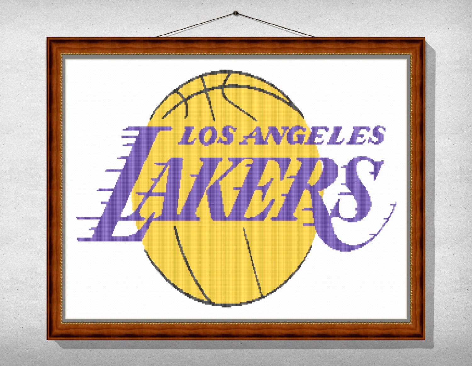 CROSS STITCH PATTERN Los Angeles Lakers Etsy Counted cross stitch pattern los angeles lakers logo by anjisantics