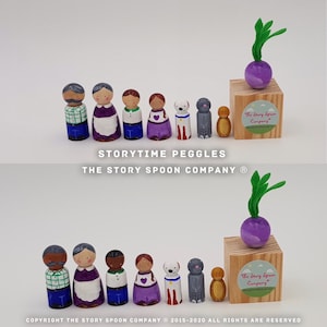 The Enormous Turnip - Small world - childrens wooden toy - waldorf - montessori - educational - teaching resource - peg dolls - eyfs