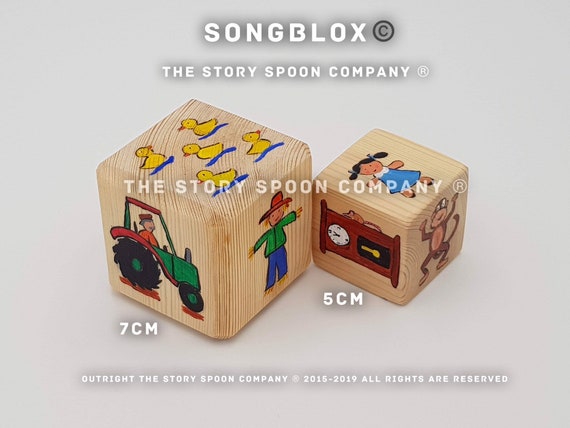 Song Blox Nursery Rhyme Story Cube Story Block Wooden Toys Montessori Waldorf - roblox saber custom songs