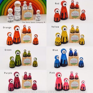 Cosmic Peggles. Astronaut. Alien. Cosmonaut. Peg doll. Wooden toy. #montessori. Waldorf. Small world. Space. Science. People.