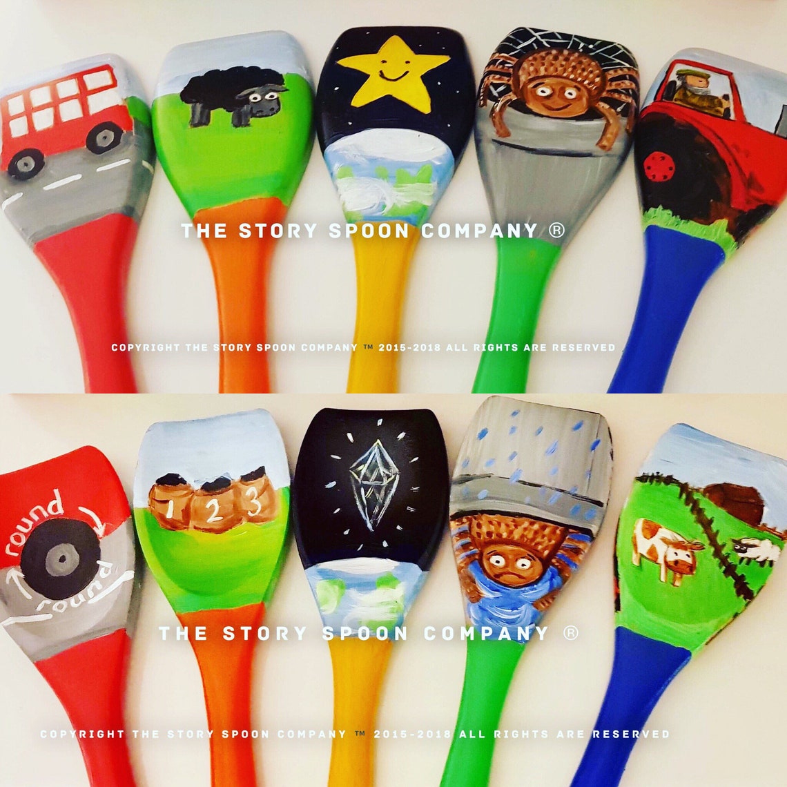 Rainbow Rhyme Song Spoons. Story spoons. Nursery rhymes. Song Etsy