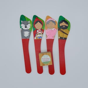 Story spoons. Little Red Riding Hood. wooden toy. Fairytale. Traditional tales. montessori. educational. teaching resources