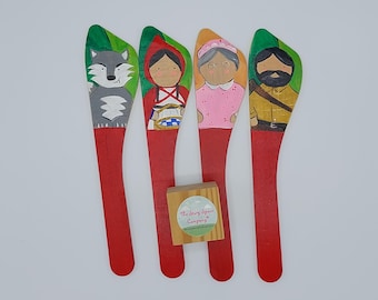 Story spoons. Little Red Riding Hood. wooden toy. Fairytale. Traditional tales. montessori. educational. teaching resources