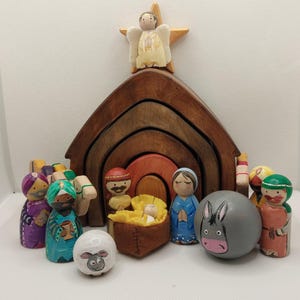 Nativity Set - small world - peg dolls - handmade toys - waldorf - montessori - eyfs - childrens toy - wooden toy - christmas - christian