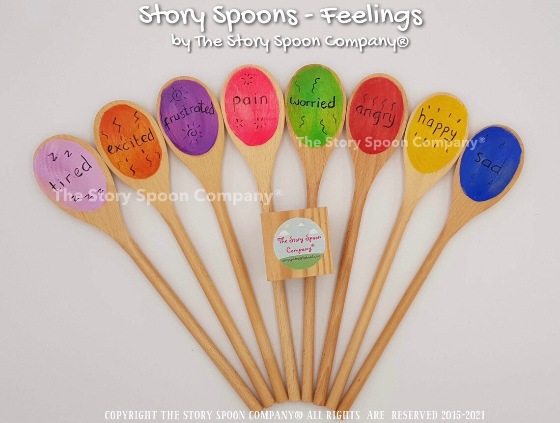 Spoons with Feelings. Emotion Story Spoons. Emotions. Etsy