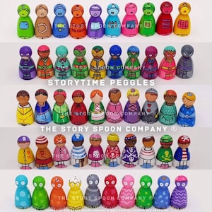 Ten Little. Peggles. Peg Dolls. Robots. Dinosaurs. Princess. Superhero. Pirates. Peg doll. Wooden toy. Waldorf. Small world. People.