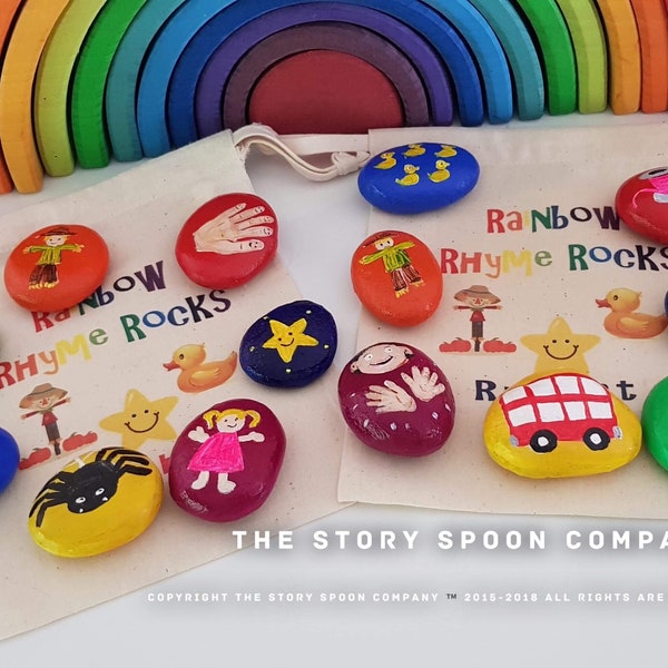 Regenbogen Kinderreimsteine , Gestanzte , Gespenstersteine , Kinderreim , Kinderreim , Kinderreim , Alphabetisierung , Spielzeug für Kinder und Erwachsene