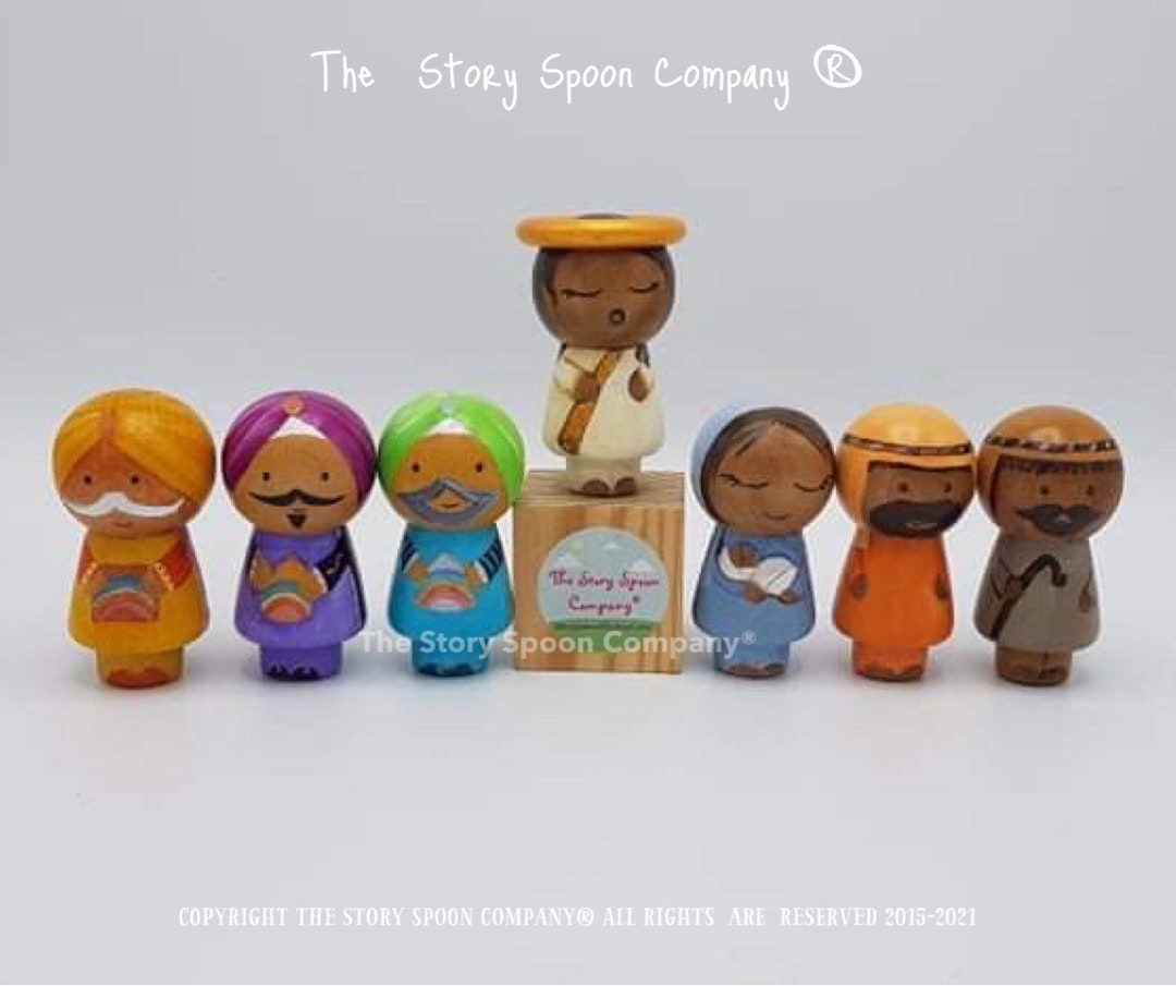 Nativity Set. Kokeshi. Christmas. Peg Dolls. Handmade. Wooden Toys. Etsy