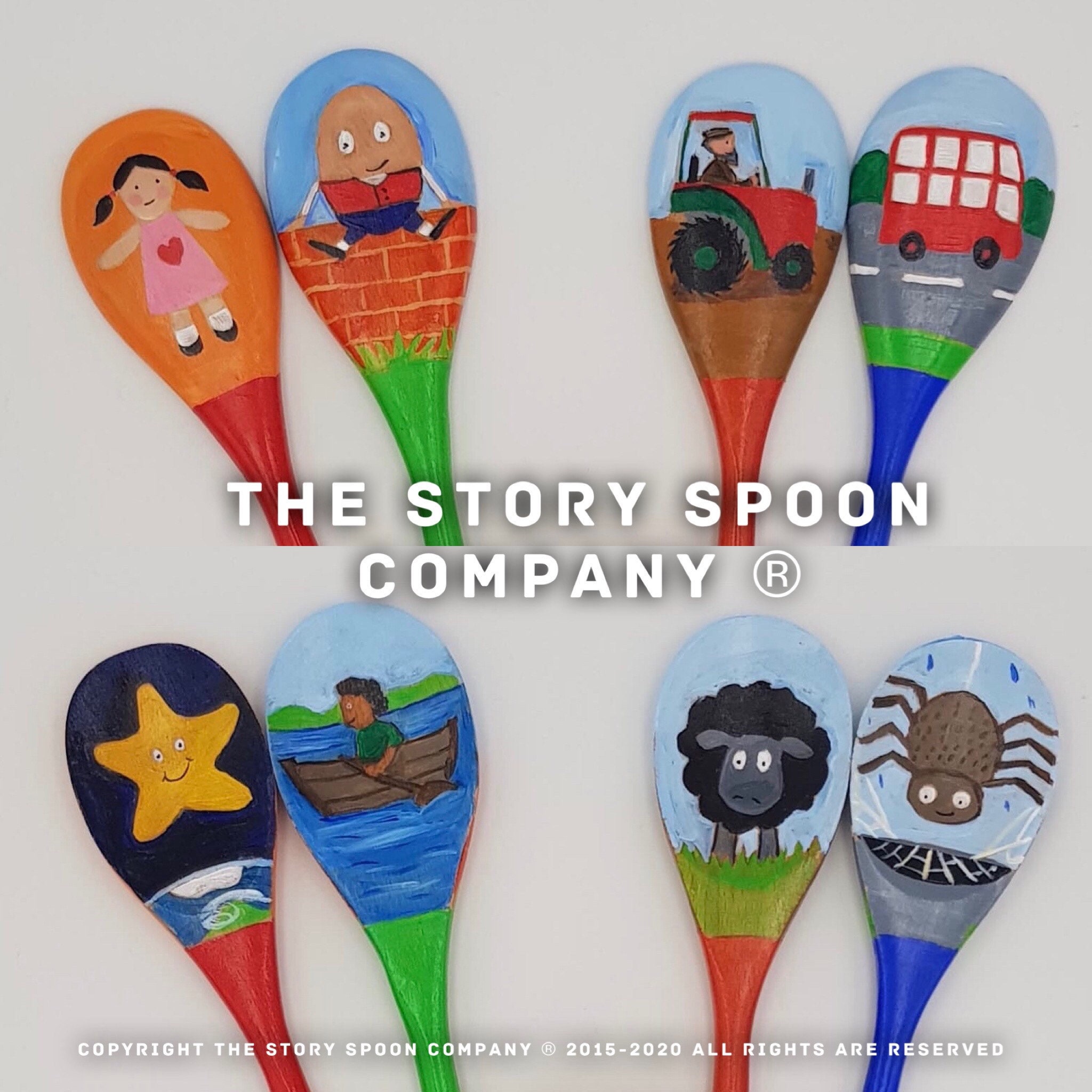 Rainbow Rhyme Song Spoons. Story spoons. Nursery rhymes. Song spoons. Wooden toys. Educational. Teacher resource. Early years.