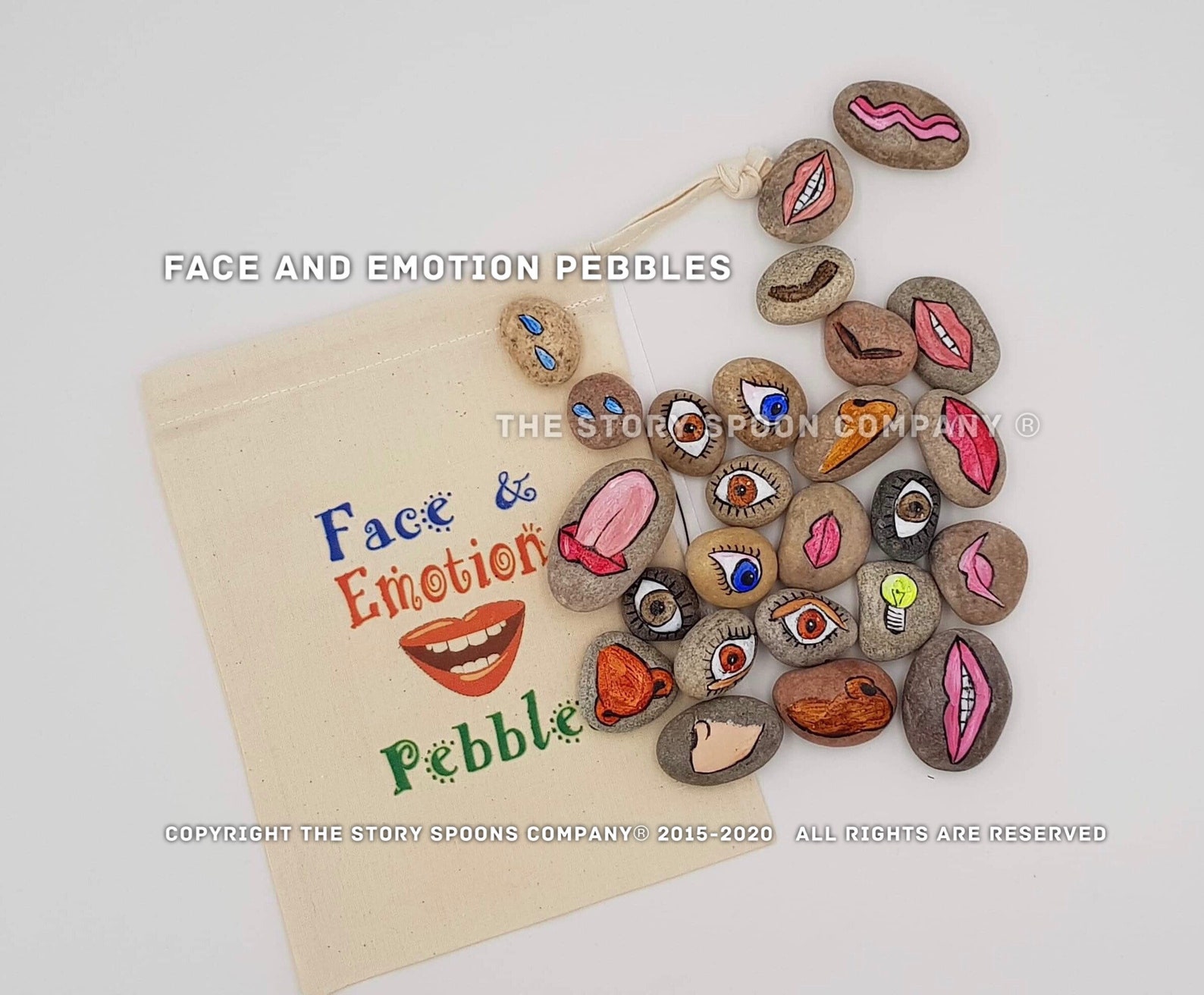Face & Emotion Stones emotional happy sad confused Etsy