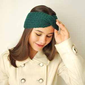 EARWARMER: dikke hoofdband met draai voor de winter, oorwarmer met knoopsluiting voor dames, zachte en warme oorwarmer, gebreide hoofdband voor baby tot volwassene