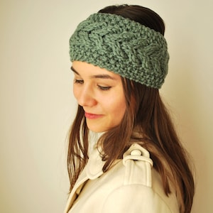 EARWARMER Cable Knit Headband / Woolen Earwarmer Headband / Winter Ear Warmer for Women/ Christmas Gifts / Twist Headwrap Turban image 1