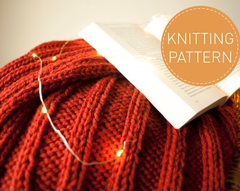 Rib Blanket KNITTING PATTERN, Nordic TV Blanket Knitting Pattern, Instant Download Throw Pattern, Cozy Warm Blanket How to Knit Pattern
