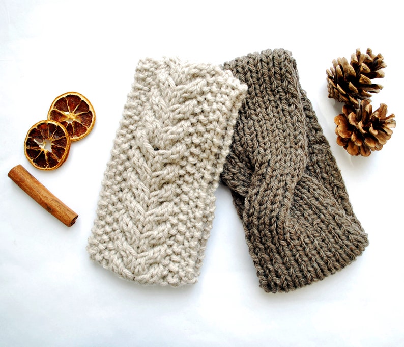 KNITTING KIT/ Chunky Earwarmer DIY Kit/ Headband Knitting Kit/ Etsy