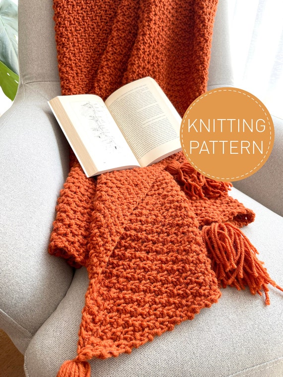 Simple Basic Blanket Knitting PATTERN Cozy Knitting Pattern Etsy