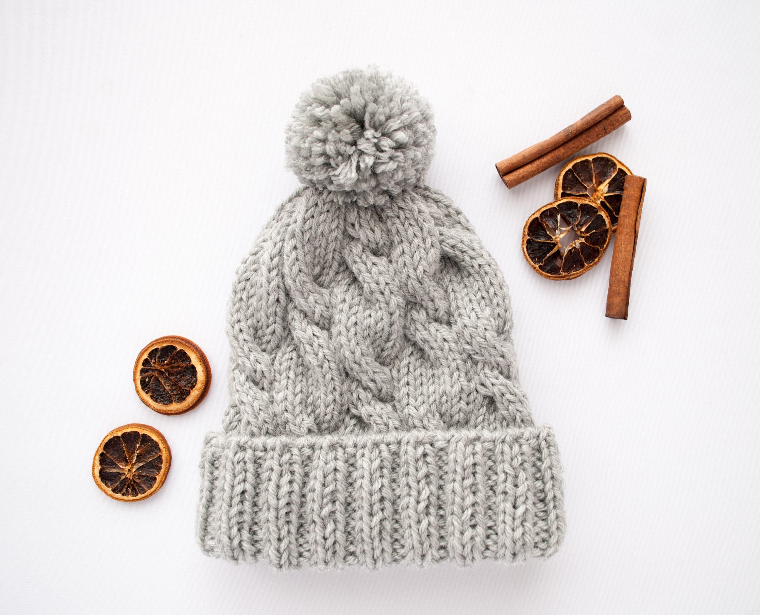Chunky Cable Knit Beanie Winter Hat Stretchy Pom Pom Trendy Unisex Chunky Hat, Cable Knit Pompom Beanie, Womens Hat, Winter Hat  main image 2