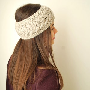 EARWARMER Cable Knit Headband / Woolen Earwarmer Headband / Winter Ear Warmer for Women/ Christmas Gifts / Twist Headwrap Turban image 5