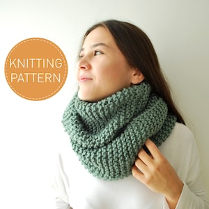 Snood Knitting PATTERN - Beginner Knitting Pattern - Instant Download PDF Knitting Pattern - Quick and Easy Knitting Pattern