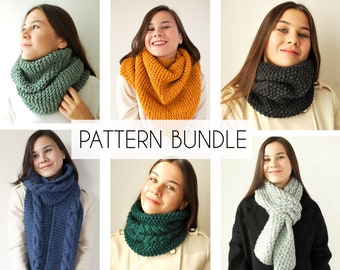 Simple Scarves Knitting Patterns PDF Manual, Oversized Cozy Cowl, Outlander Scarf Knitting Instructions, Last Munite Christmas Gifts Pattern