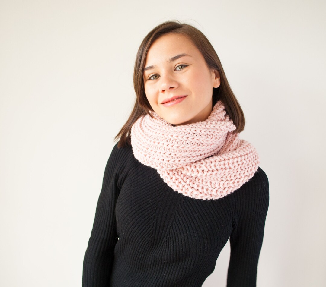 Chunky Knit Winter Scarf Double Loop Scarf Soft Hand Knit Scarf Wool Winter Scarf Winter Snood