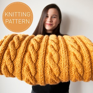 Cable Blanket Knitting PATTERN - Cozy Knitting Pattern - Instant Download Blanket Pattern - Easy to Follow Pattern - Cable Knitting Blanket