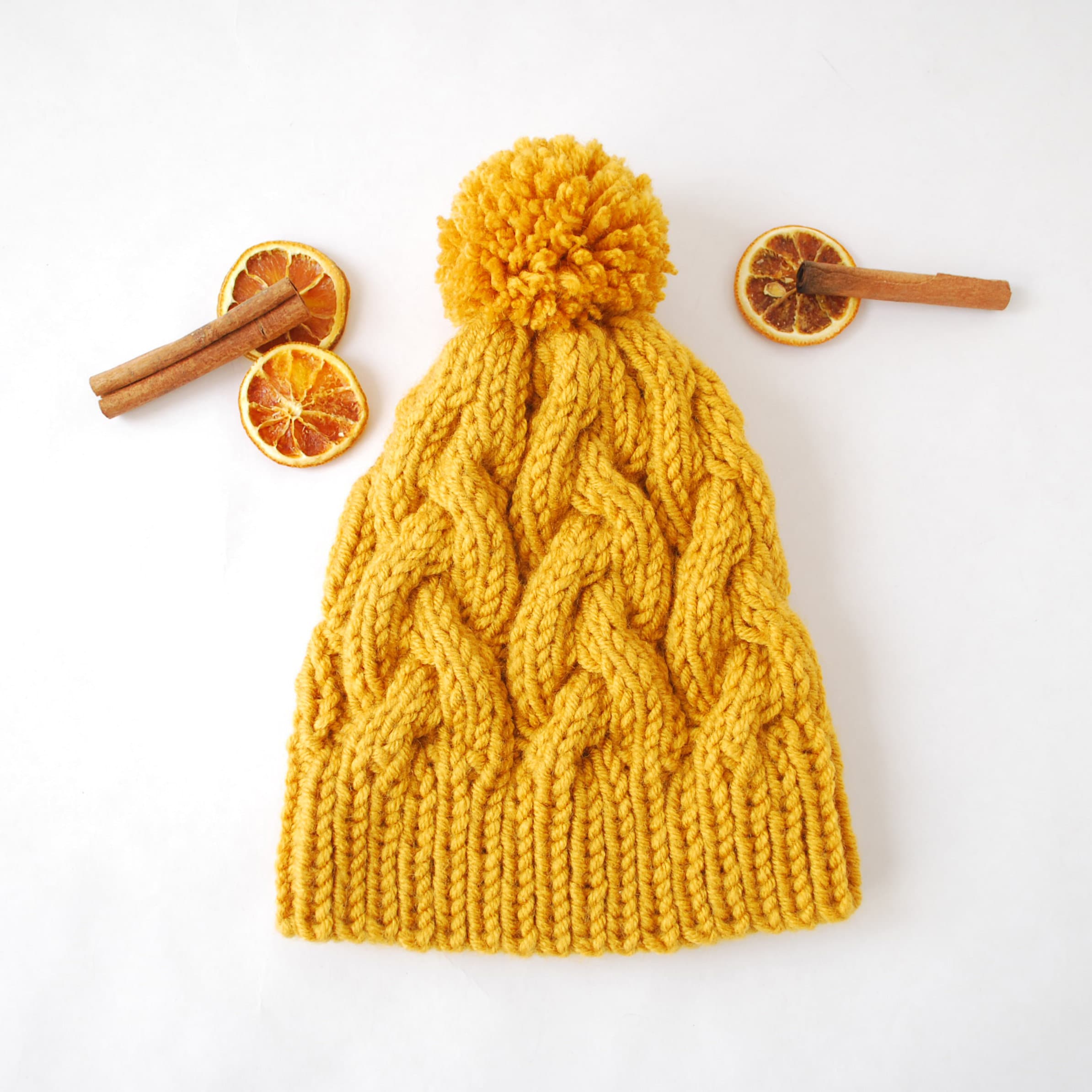 Cable Knit Winter Hat for Women in 15 Colors/ Pompon Winter Etsy