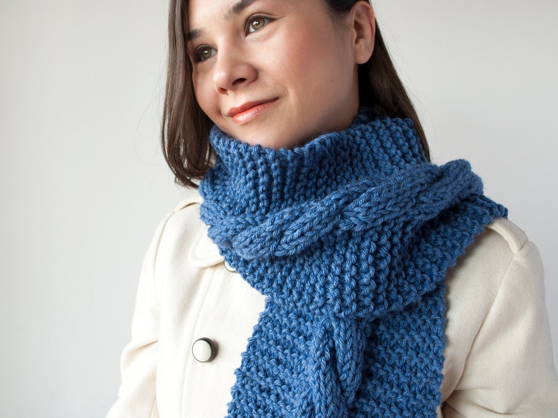 Giant Cable Scarf KNITTING PATTERN With Video Pre - Etsy