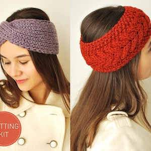 Handgestrickte Wolle Ohrwärmer Kit: Anfänger DIY Stirnband