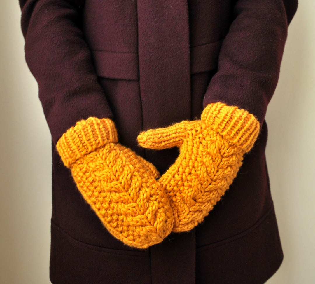 MITTENS Cable Knit Winter Gloves, Winter Mittens, Women's Knit Mittens