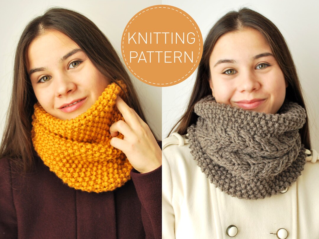 Infinity Snood Knitting Pattern 2 in 1, Beginner Friendly Scarf Knitting Pattern, Basic Instructions for Beginner Knitters, Unisex Knit PDF - Etsy Infinity Snood Knitting Pattern 2 in 1, Beginner Friendly Scarf Knitting Pattern, Basic Instructions for Beginner Knitters, Unisex Knit PDF - Etsy