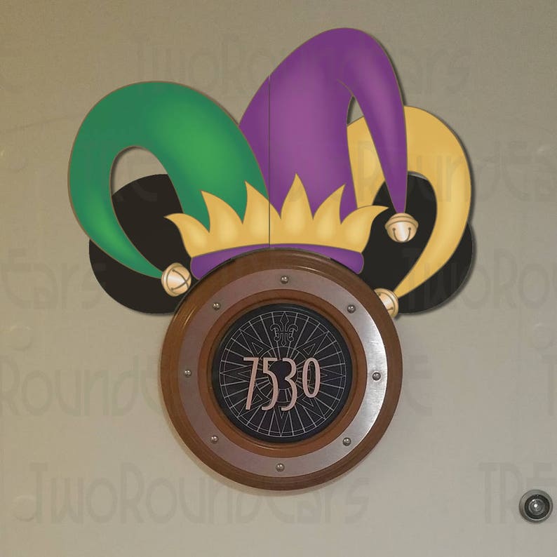 Dcl Stateroom Door Porthole Ears Mardi Gras Hat Etsy