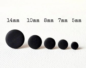 Black studs, matte black earrings, earrings for men, unisex, matte black studs, round studs, black stud earrings, mens earrings, mens studs
