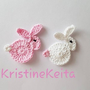 Häkeln Hase Applikationen, Kaninchen Applikationen, Bauernhof Tier Applikation, Kartenmachen, Nähen, Scrapbooking, Baumwolle Applikation, rosa Hase Motive, Ostern Motiv