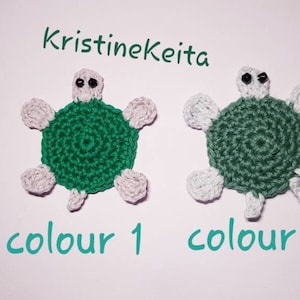 1 aplique de tortuga, aplique de tortuga de ganchillo, motivo de tortuga, adorno, costura, tejido, aplique de algodón, fabricación de tarjetas, scrapbooking, tortuga verde