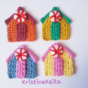 Beach Hut applique, Crochet strand hut applique, Beach Hut motief, verfraaiing, naaien, breien, katoen applique, Card Making, scrapbooking