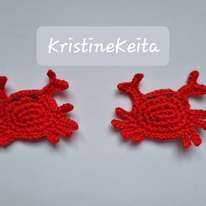 Crochet crab appliques,underwater motifs,embellishments,knitting,cotton appliques,card making,crab motifs,set of 2