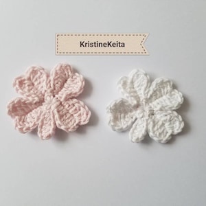 St.Patrick's Day Shamrock,Appliques di trifoglio all'uncinetto,set di 2,rosa pallido e trifoglio bianco,motivo di trifoglio di cotone,creazione di carte,cucito,ornamento di trifoglio