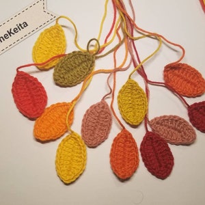 Appliques de feuilles d’automne, 12 appliques de feuilles au crochet, feuilles mélangées, motifs de feuilles, embellissements, scrapbook, couture, feuille de coton, fabrication de cartes, feuille d’automne