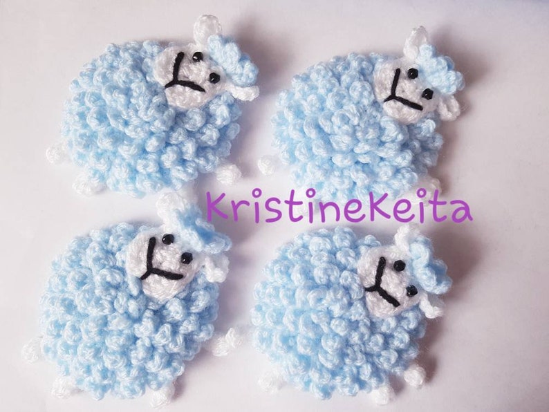 handmade crochet sheep applique//embellishment choice of colours