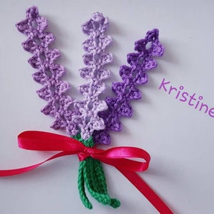 Fleurs de lavande, fleurs de lavande au crochet, lot de 3 fleurs, bouquet de lavande au crochet, décoration de fleurs de lavande, fleurs lilas, appliques en coton