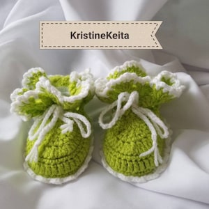 Handmade crochet baby shoes/booties,fits for 0 - 3 moths baby,lime green baby booties,shower gift,newborn gift