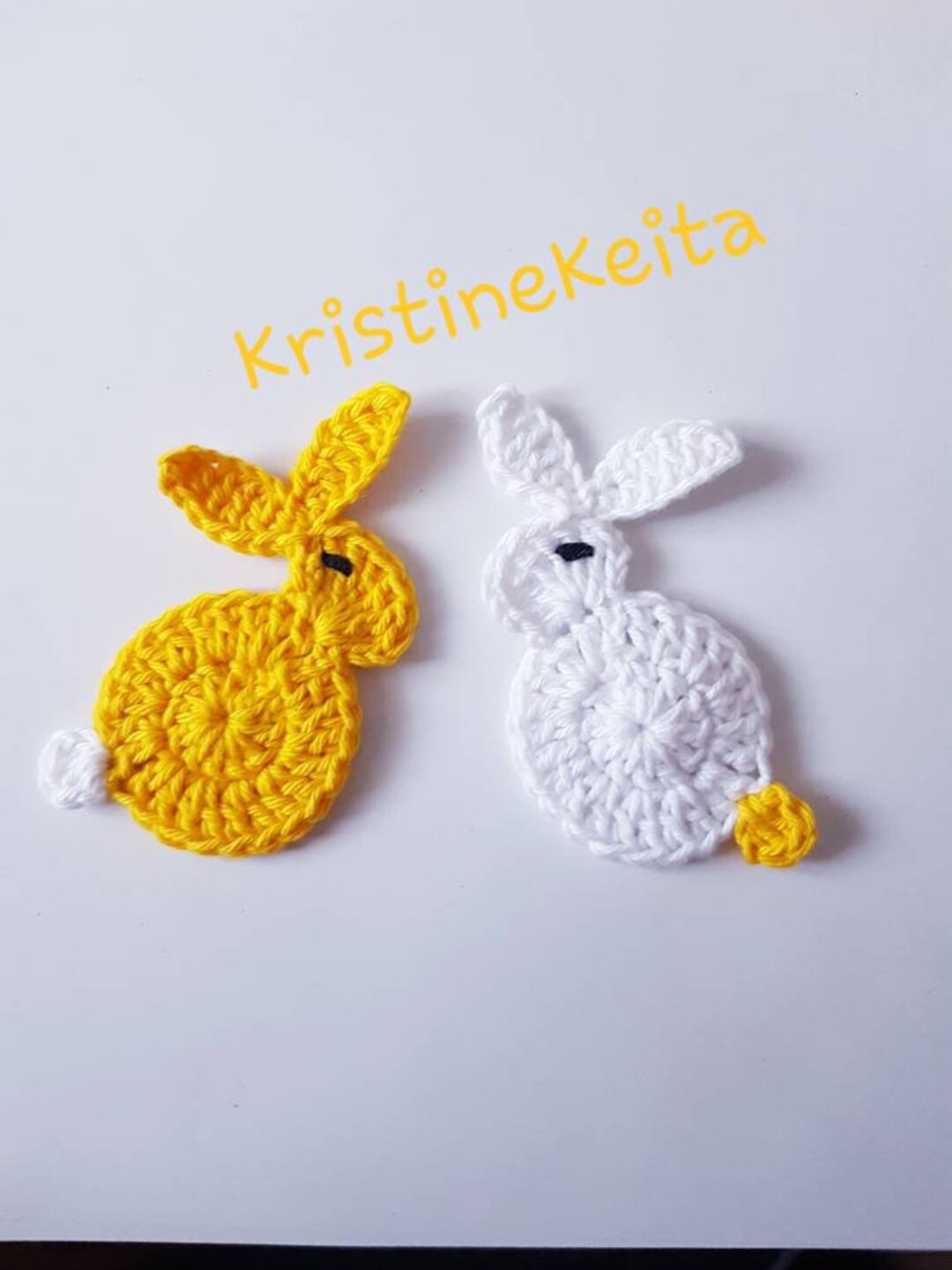 Crochet Bunny Appliques,rabbit Appliques,farm Animal Applique,card ...
