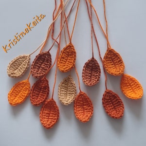 Apliques de hojas de otoño, 12 apliques de hojas de ganchillo, hojas mixtas, motivos de hojas, adorno, álbum de recortes, costura, hoja de algodón, fabricación de tarjetas, hojas de otoño