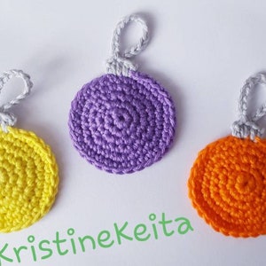 Crochet bauble appliques, cotton bauble motifs,embellishment,sewing,Christmas decor,cotton bauble,Christmas ornament,gift tag decor,3pcs