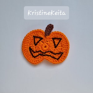 Gehaakte pompoen stoffen, versiering, plakboek, naaien, kaarten maken, Halloween stoffen, motief, katoen, oranje, Halloween pompoen