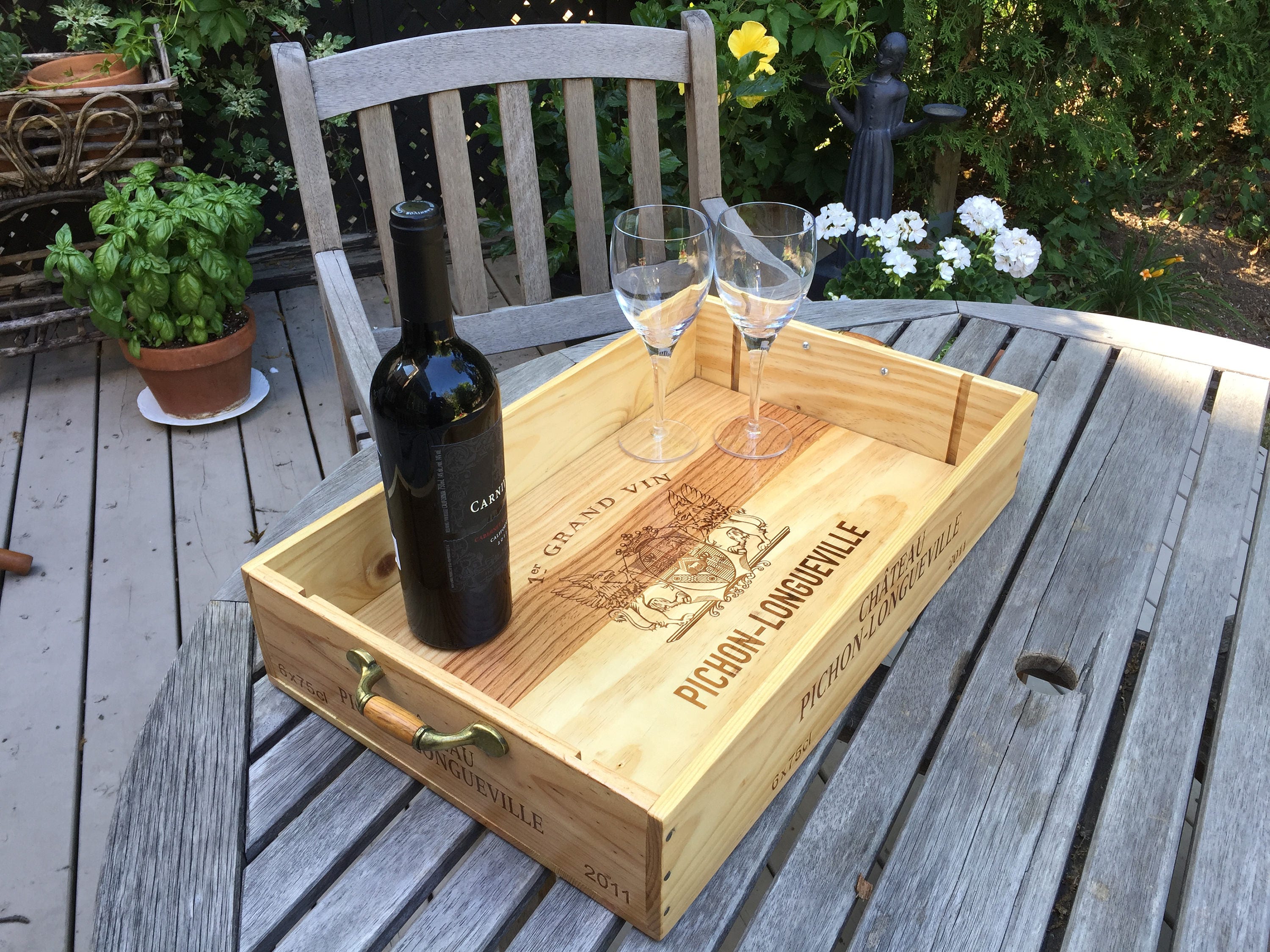 Wine Crate Serving Tray Etsy
