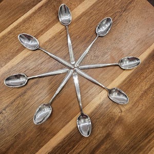 Gorham set of 8 demitasse silver plated spoons. Excellent condition. William Codman Design 1913.