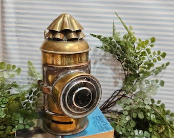 Boat Signal Lantern. 1900's Brass & Copper with original glass and fittings. In good condition. Ships FREE in the USA.